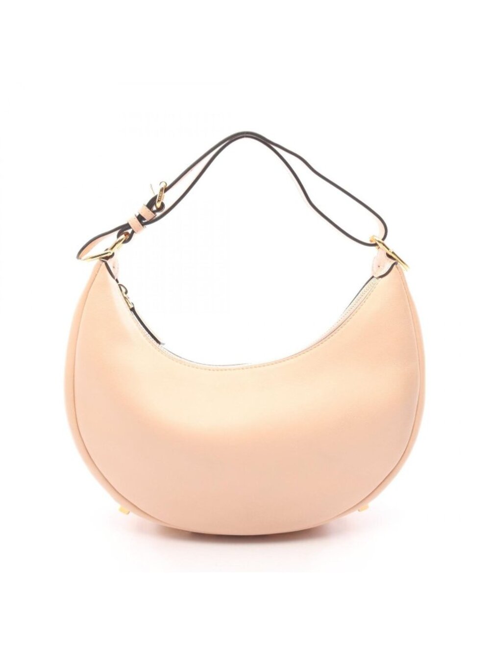 Fendi Handbag Pink Beige Leather Graphic Small